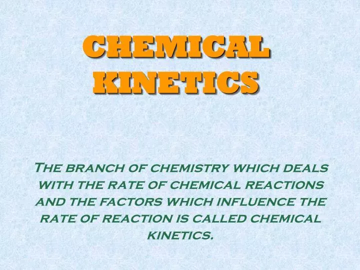 chemical kinetics n.