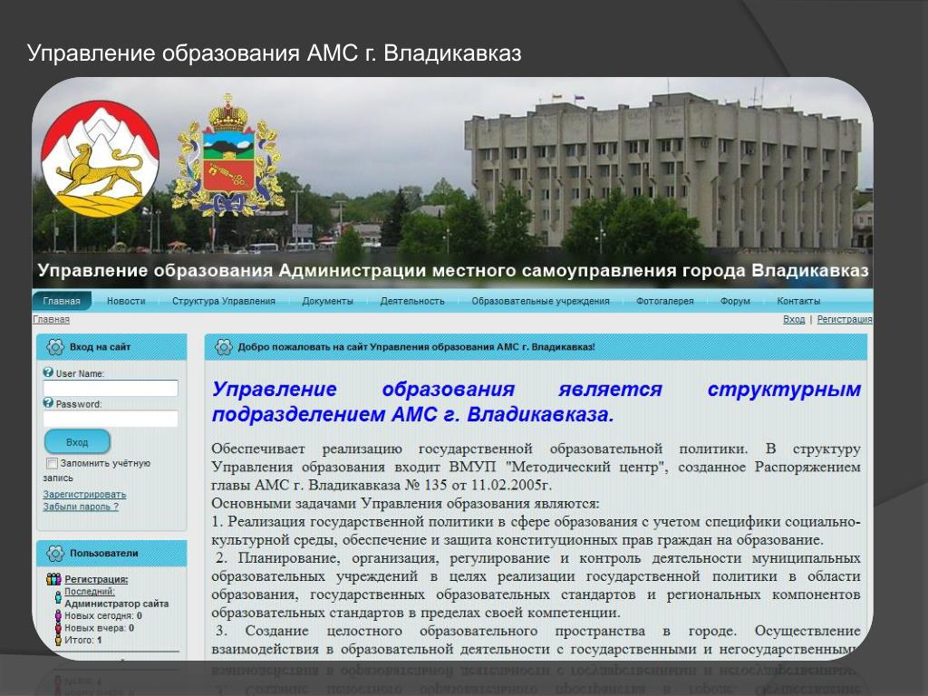 Управление образования г екатеринбурга. Структура АМС Владикавказа. Управление образования Владикавказ. Структура города Владикавказ.