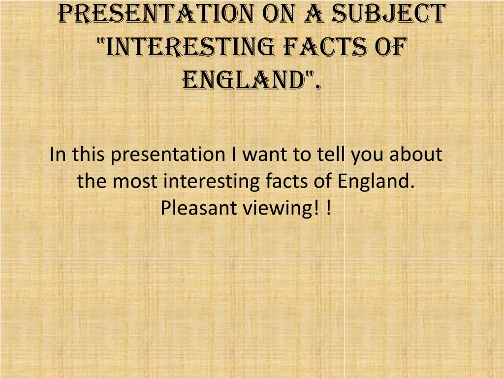 interesting subjects for presentations