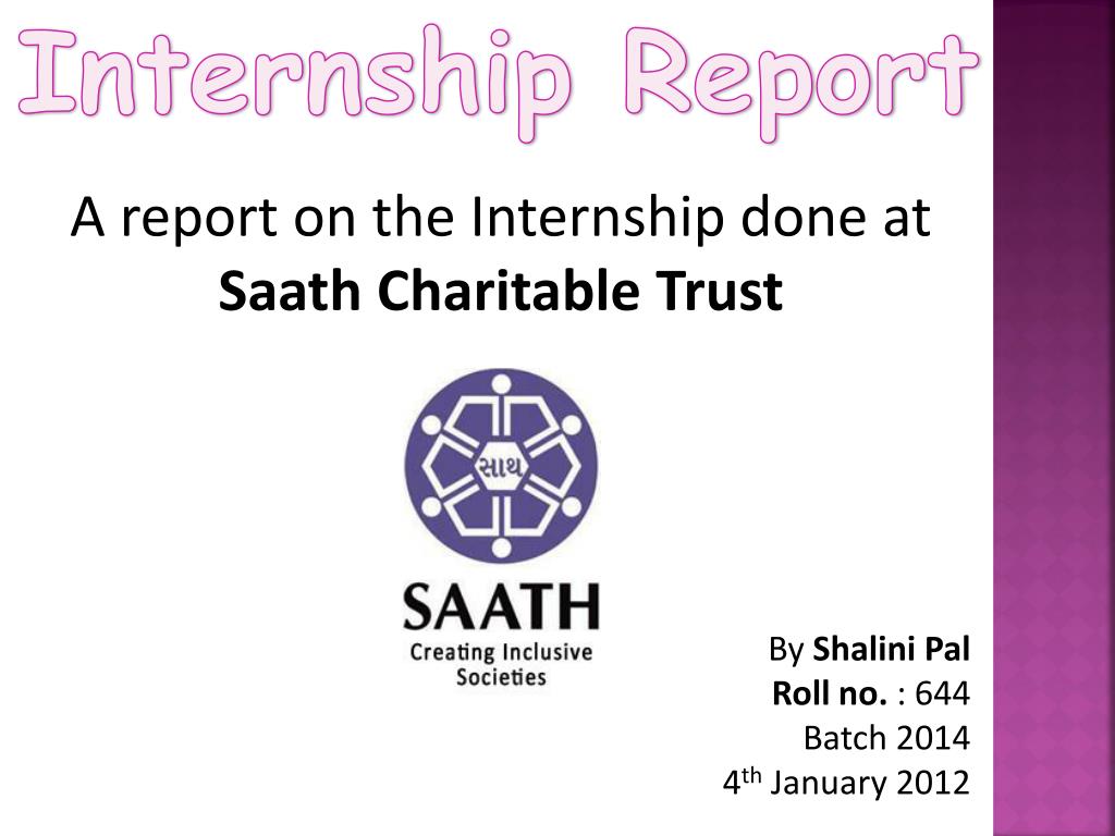 internship report presentation slide