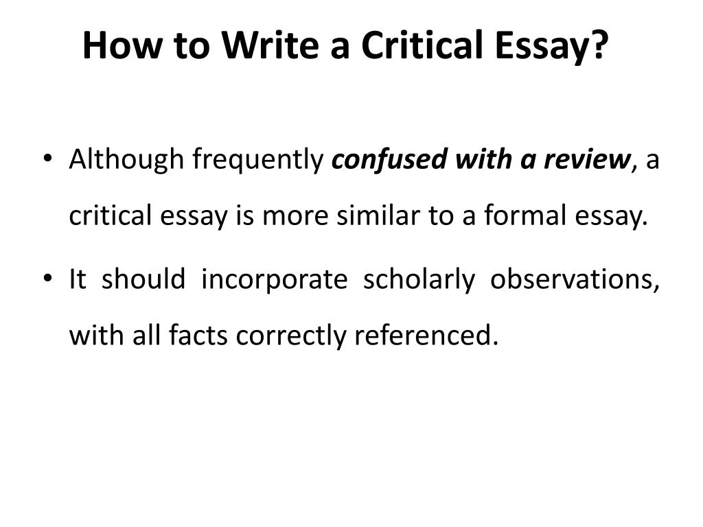 define critical essay with examples