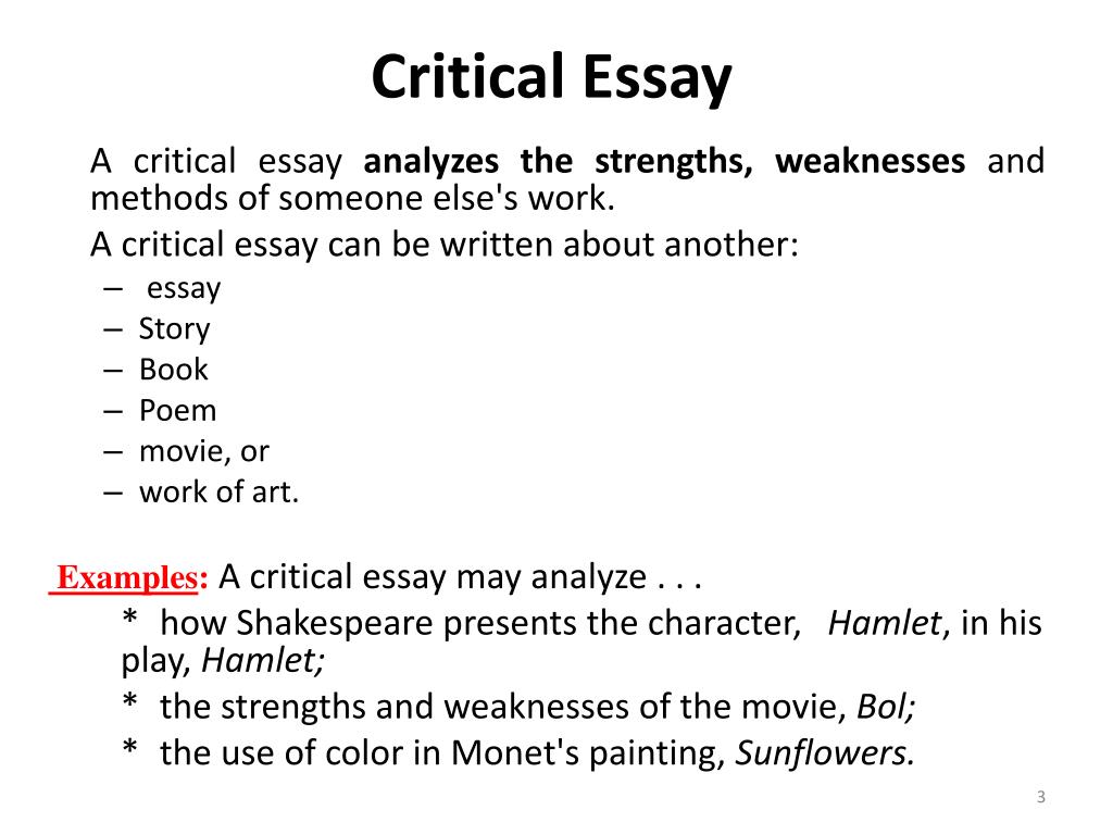 what is a critical essay