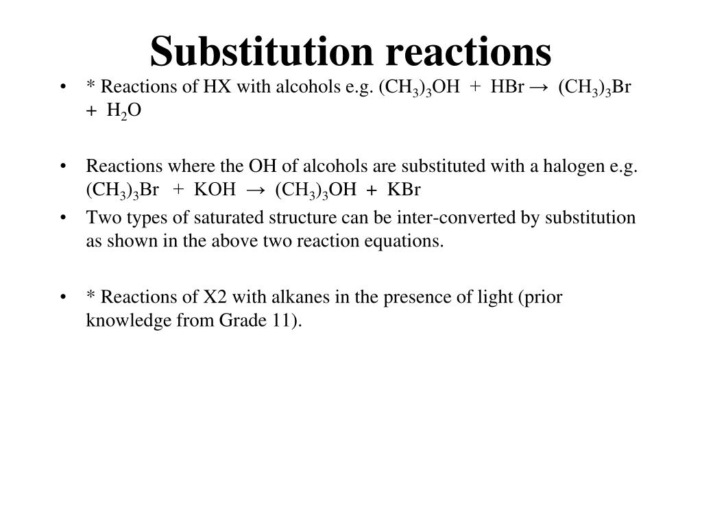substitution reactions l