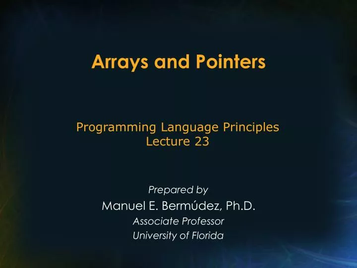 PPT - Arrays and Pointers PowerPoint Presentation, free download - ID ...