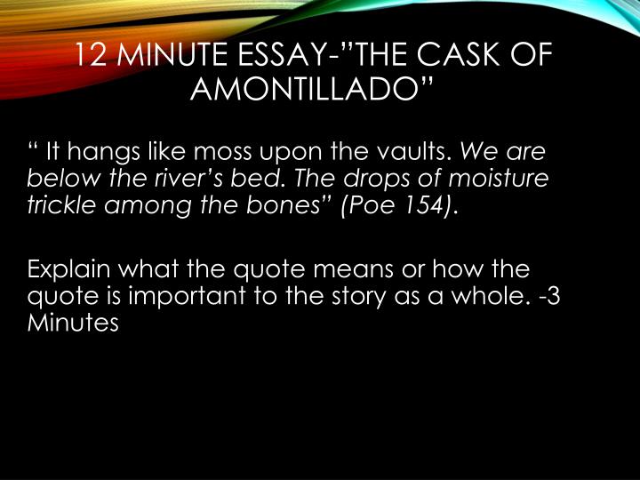 compare and contrast cask of amontillato Lyndsie nelson english 120 january 26, 2012 revenge is cruelty the story the cask of amontillado the cask of amontillado compare/contrast of the cask of. compare and contrast cask of amontillato Lyndsie nelson english 120 january 26, 2012 revenge is cruelty the story the cask of amontillado the cask of amontillado compare/contrast of the cask of.