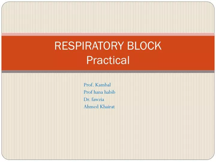 respiratory block practical n.