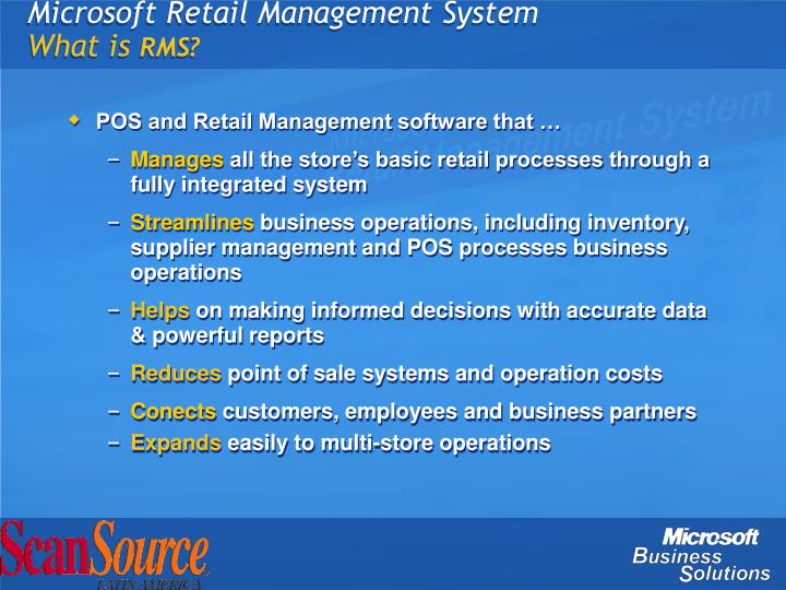 PPT - Microsoft Business Solutions Retail Management System PowerPoint ...