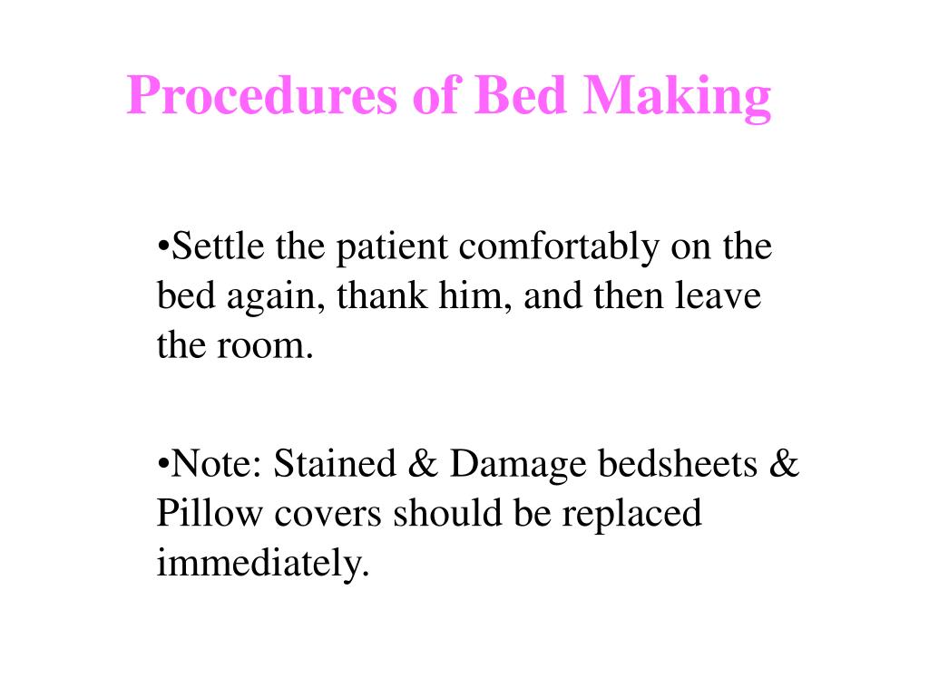 bed making assignment slideshare