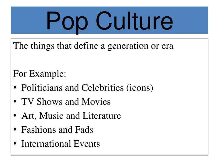 popular culture definition essay