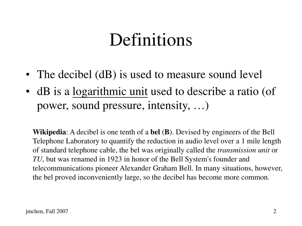 PPT dB(decibel), and so on… PowerPoint Presentation, free download ID5617085