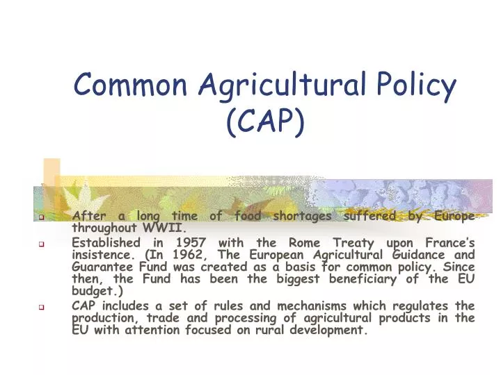 cap policy