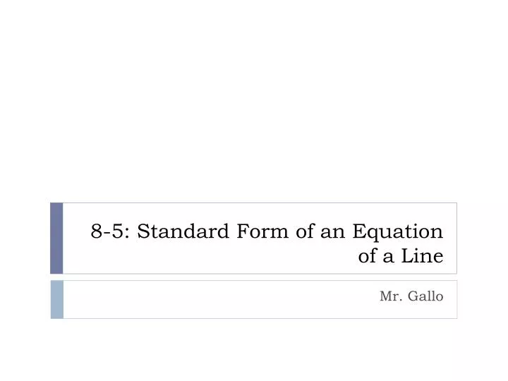 8 5 standard form of an equation of a line n.