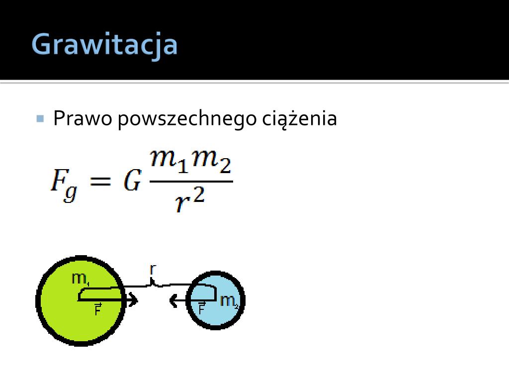 Energia Potencjalna Grawitacji Wzór PPT - Oddziaływania grawitacyjne między ciałami w kosmosie PowerPoint