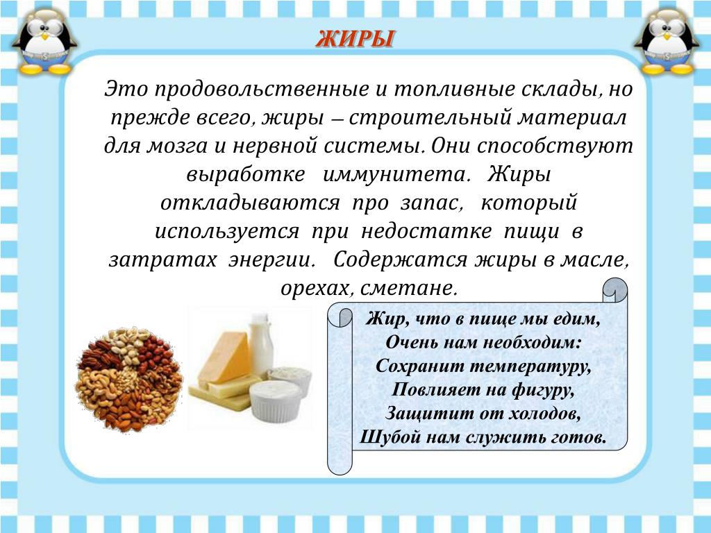 Польза и вред жиров проект 9 класс