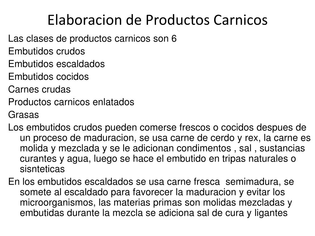 PPT - Elaboracion de Productos Carnicos PowerPoint Presentation, free  download - ID:5620397