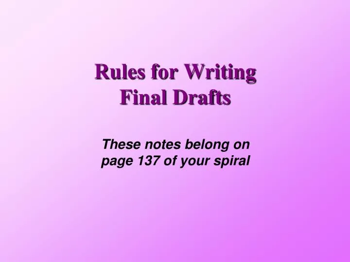final draft for book writing