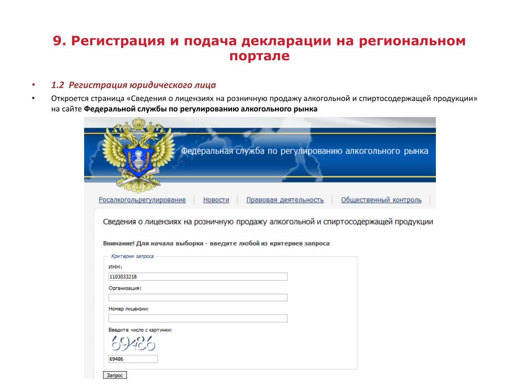 Сайт регистрации деклараций