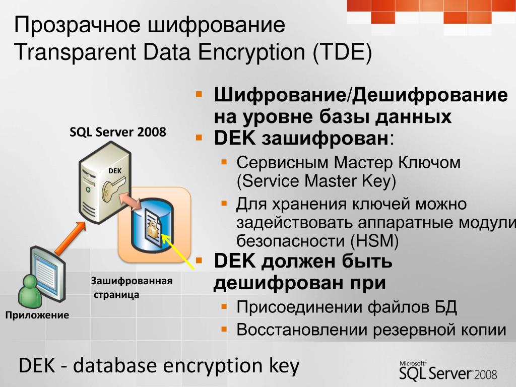 Шифрование данных пользователя. Прозрачное шифрование. Шифрование на уровне базы данных. Аппаратные модули безопасности (HSM). Шифрование данных на компьютере.