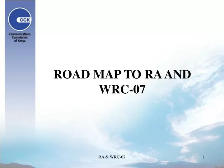 road map to ra and wrc 07 n.