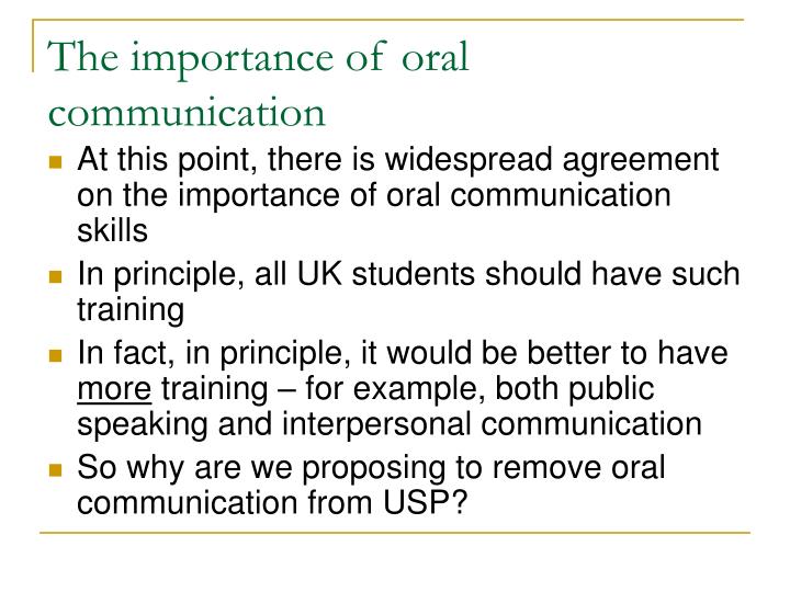 importance of oral communication brainly