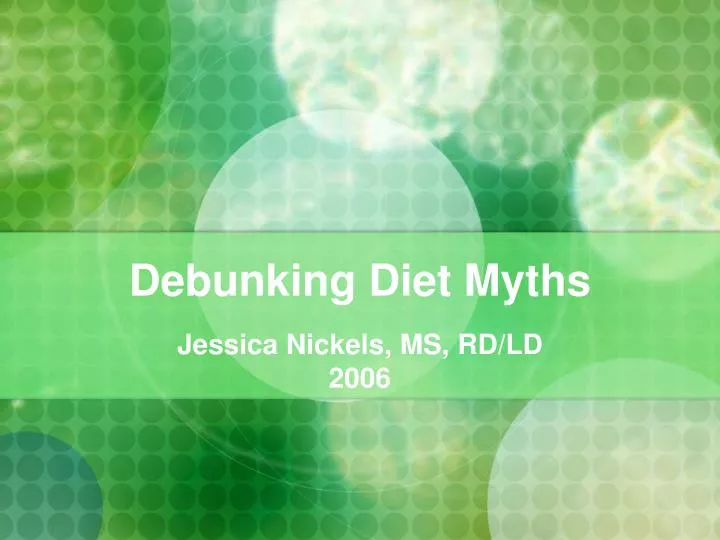 debunking diet myths n.