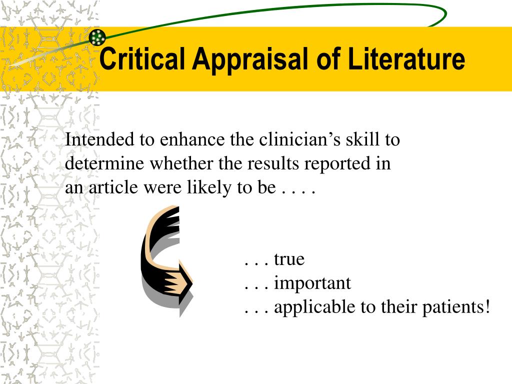 literature review vs critical appraisal
