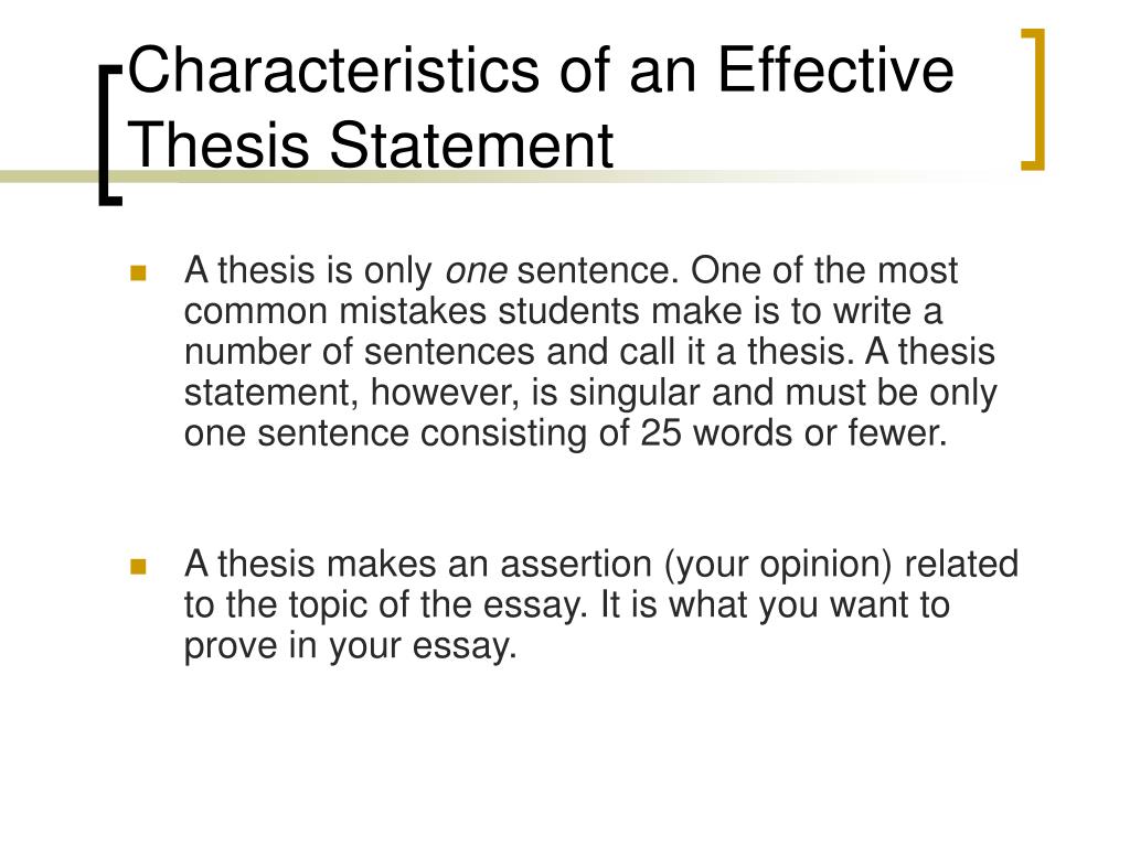 characteristics of thesis