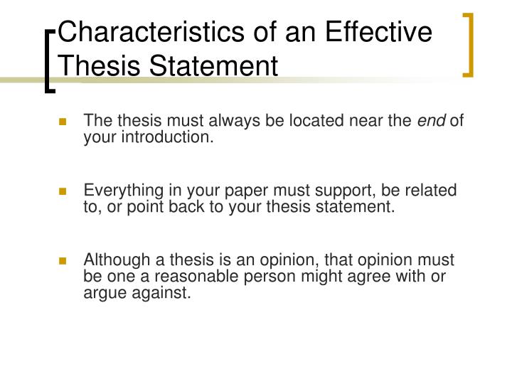 qualities of an effective thesis statement