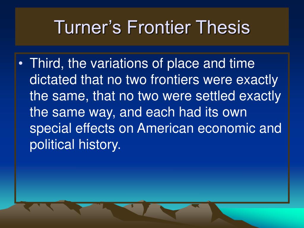 what was the importance of the frontier thesis
