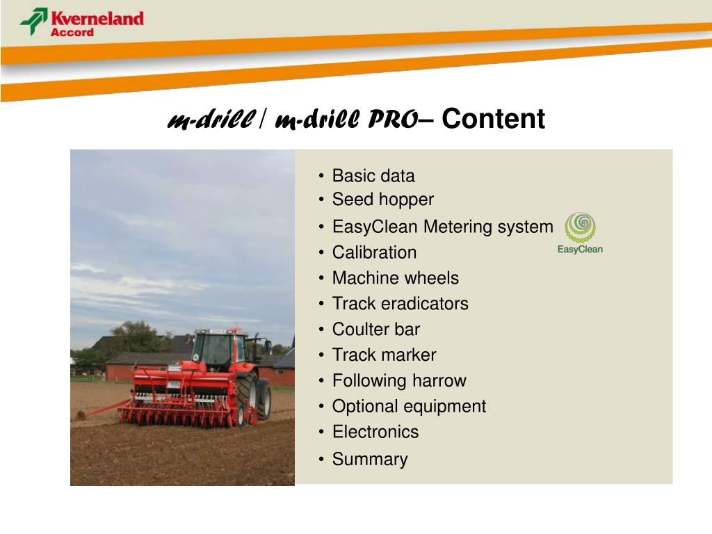 PPT Kverneland Accord m drill m drill PRO PowerPoint