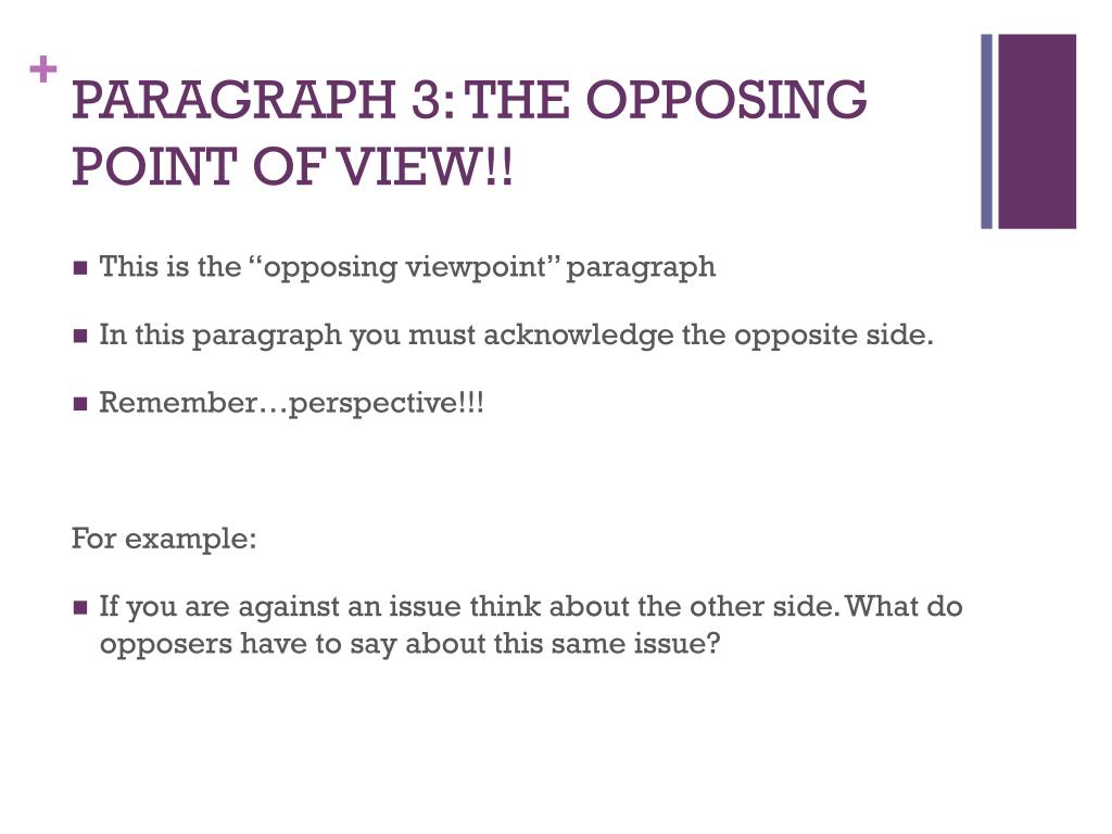 how to write a opposing viewpoints essay