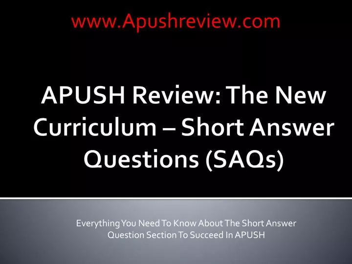How To Answer Short Answer Questions Apush How To Answer Short Answer Questions Apush