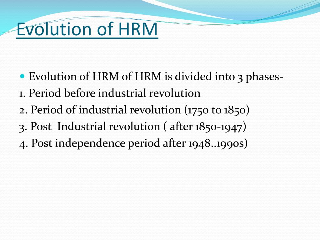 history of hrm ppt