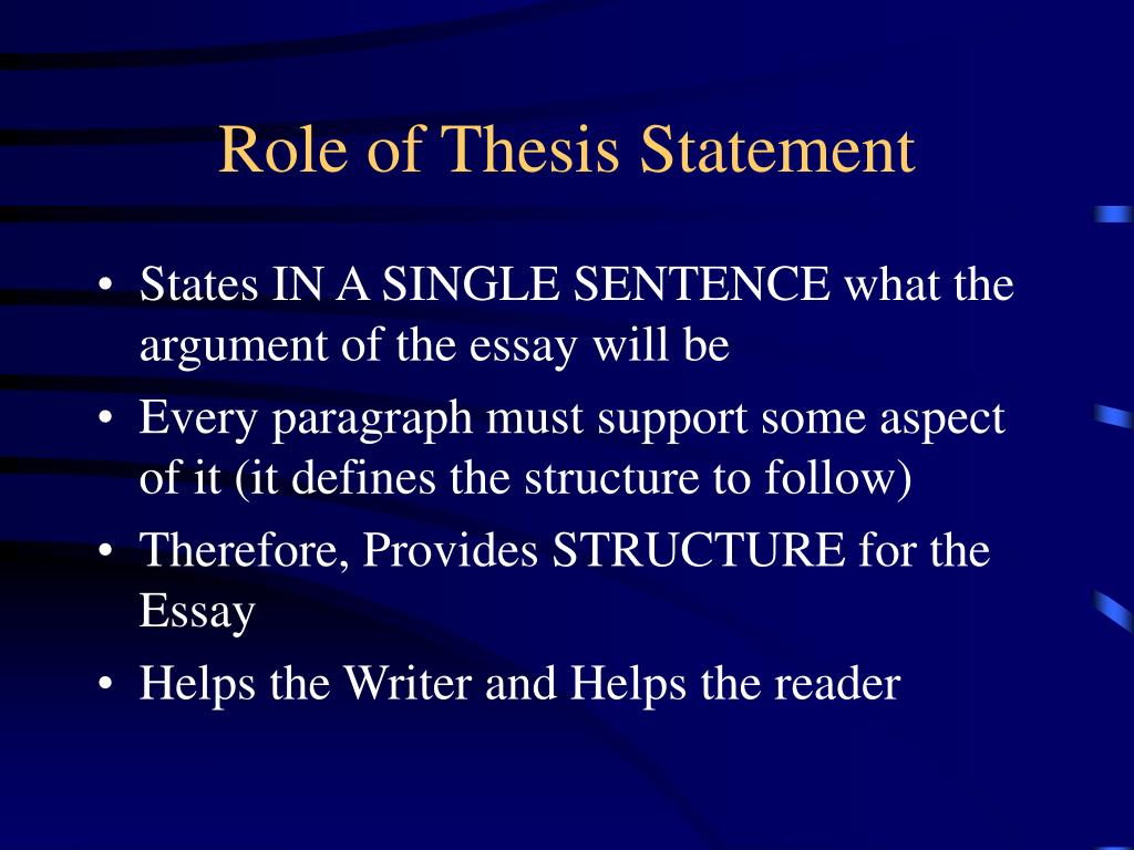 what is the role of thesis statement