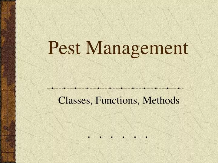 pest management n.