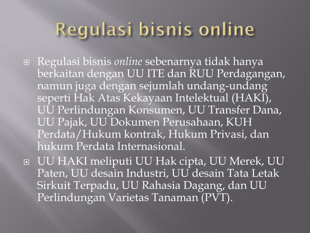 PPT - Regulasi bisnis Online PowerPoint Presentation, free download
