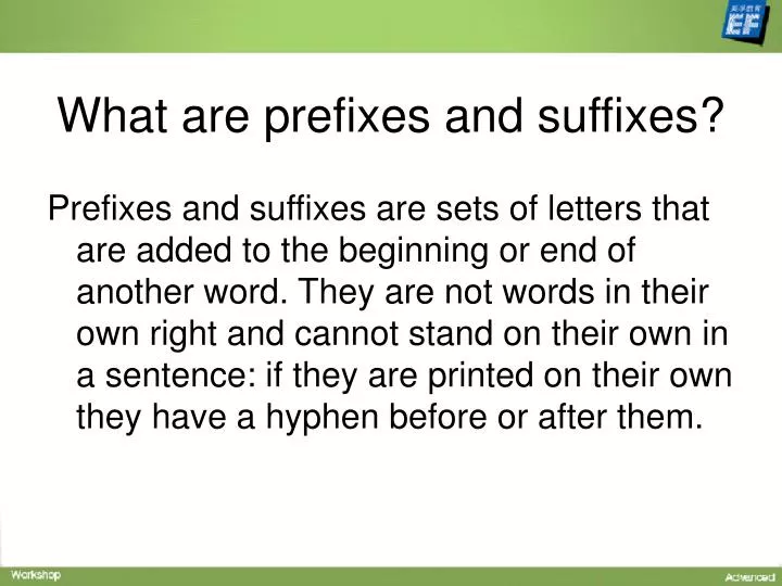 Ppt What Are Prefixes And Suffixes Powerpoint Presentation Free