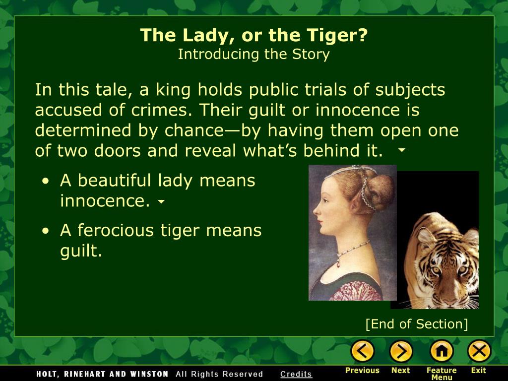 the lady or the tiger essay