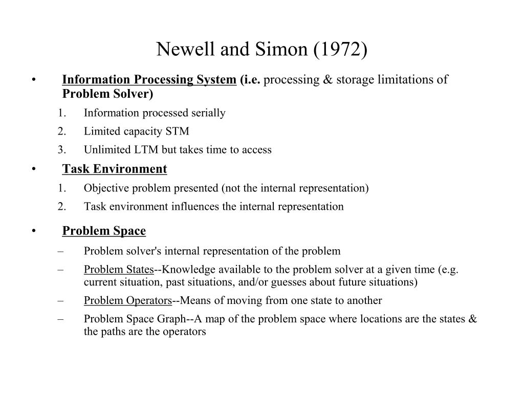 newell and simon problem solving theory