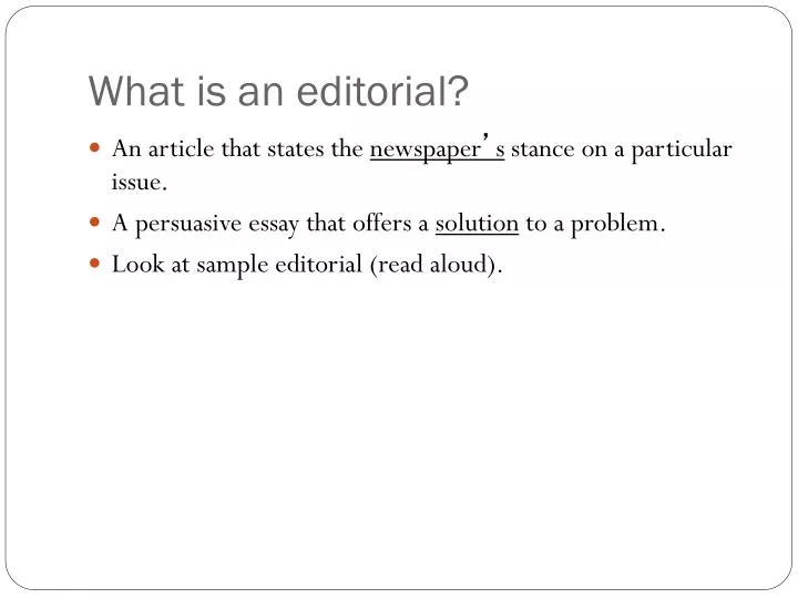 meaning of editorial essay