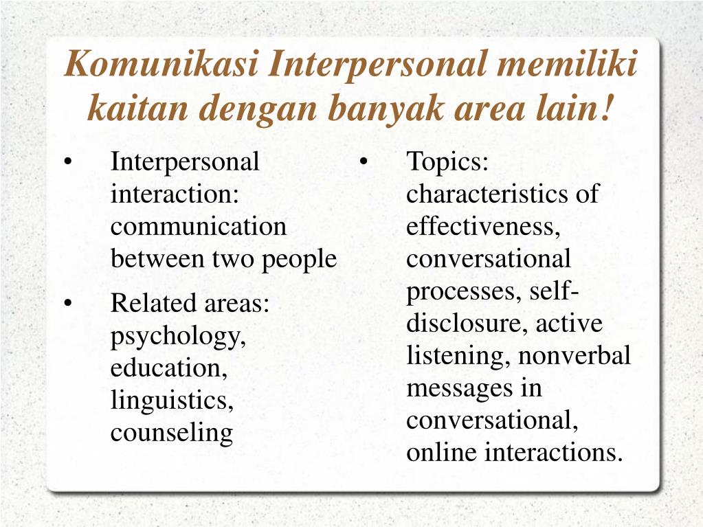 Interpersonal activities for Listening.
