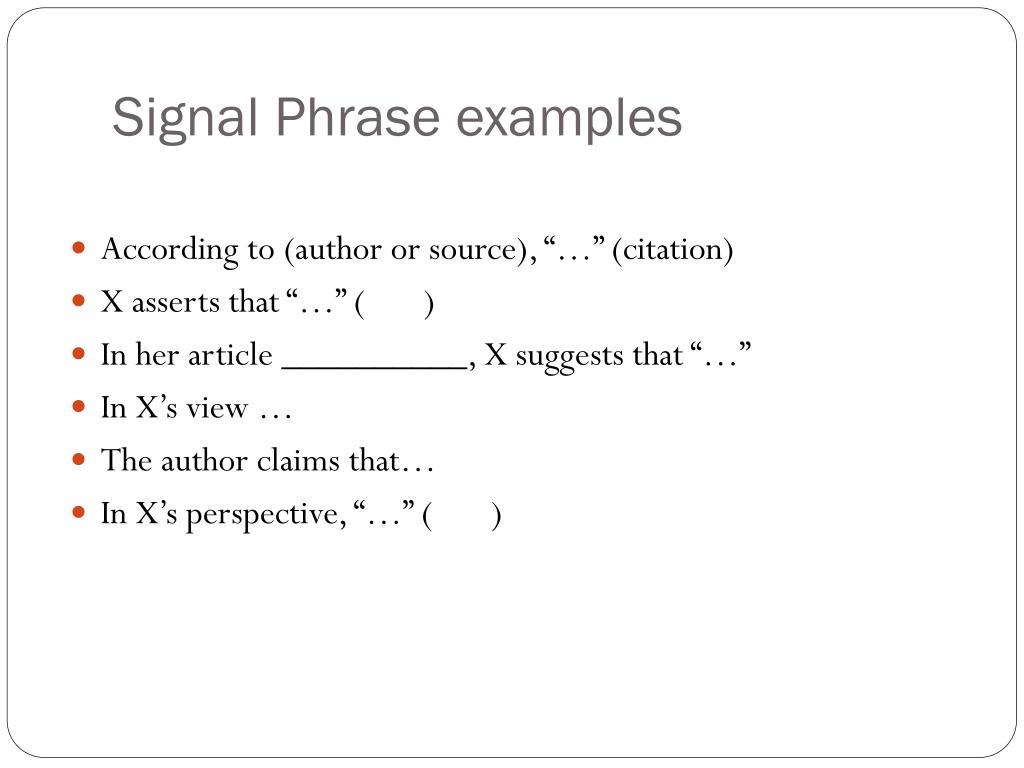 mla signal phrases examples