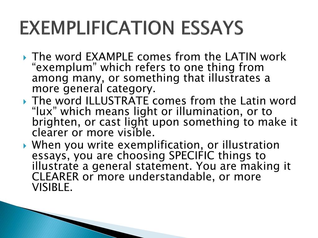 what to write an exemplification essay on