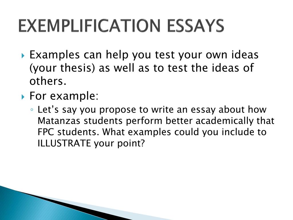 what is an exemplification essay