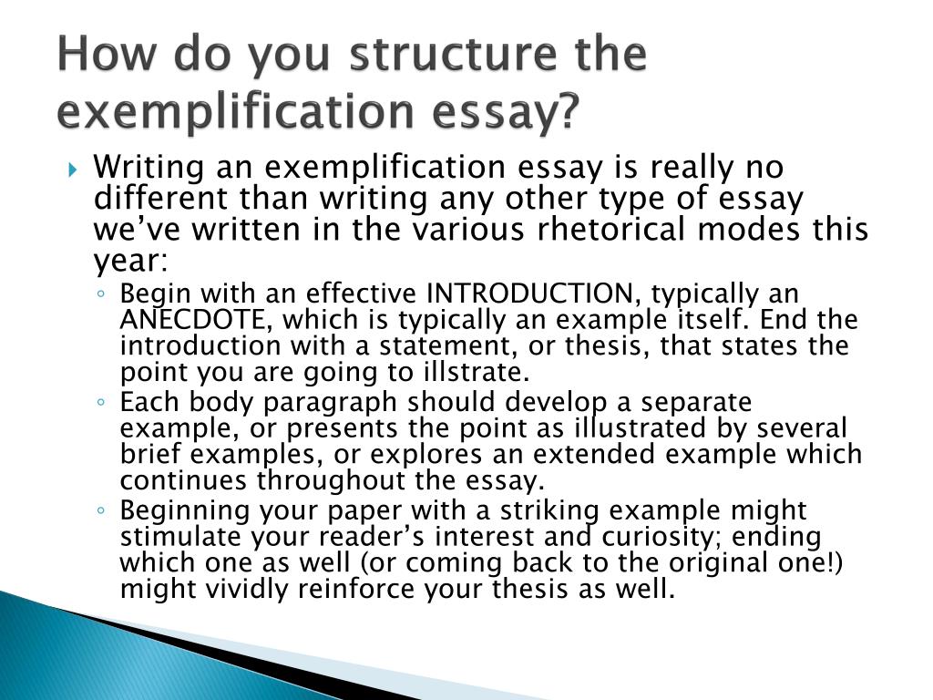 what is exemplification essay