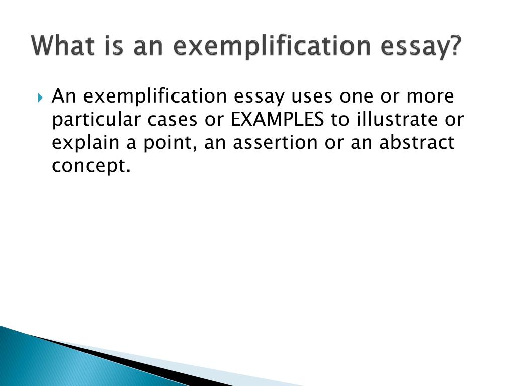 exemplification essay definition