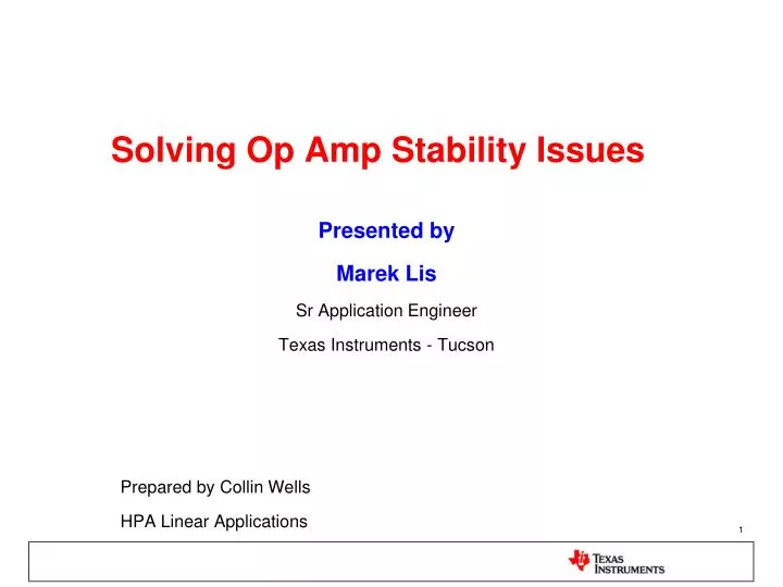 solving op amp stability issues n.