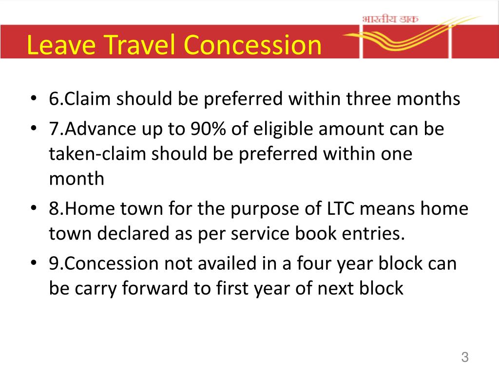 travel concession 10(5) limit