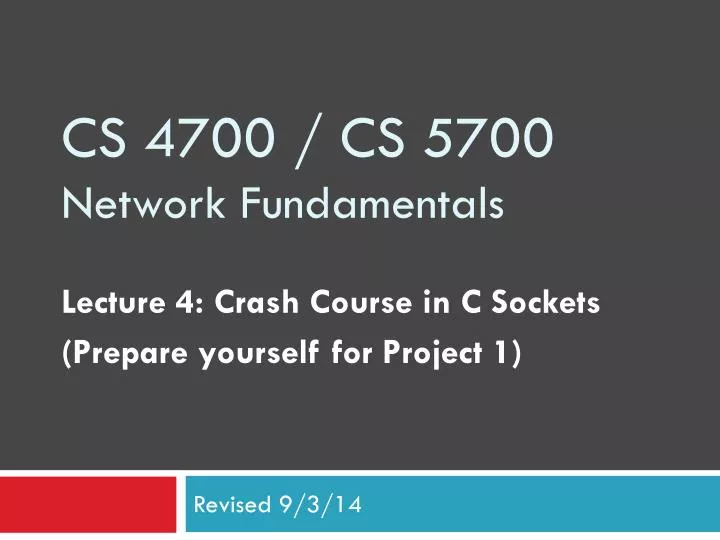 PPT CS 4700 / CS 5700 Network Fundamentals PowerPoint Presentation
