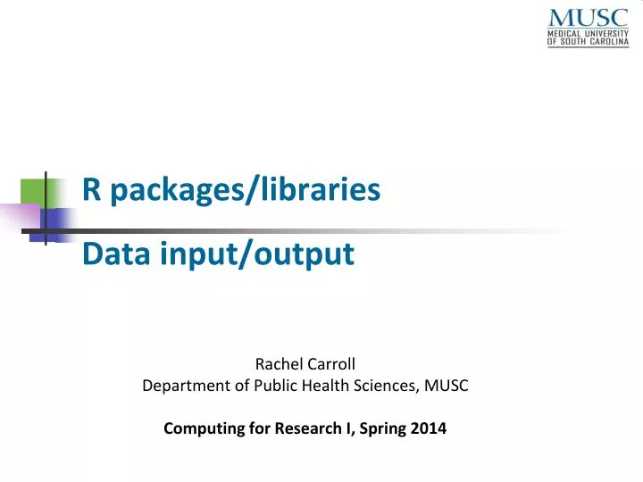 r packages libraries data input output n.